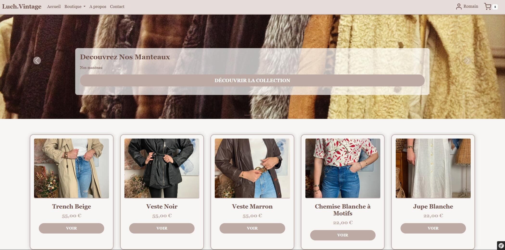 Aperçu du site Luch Vintage